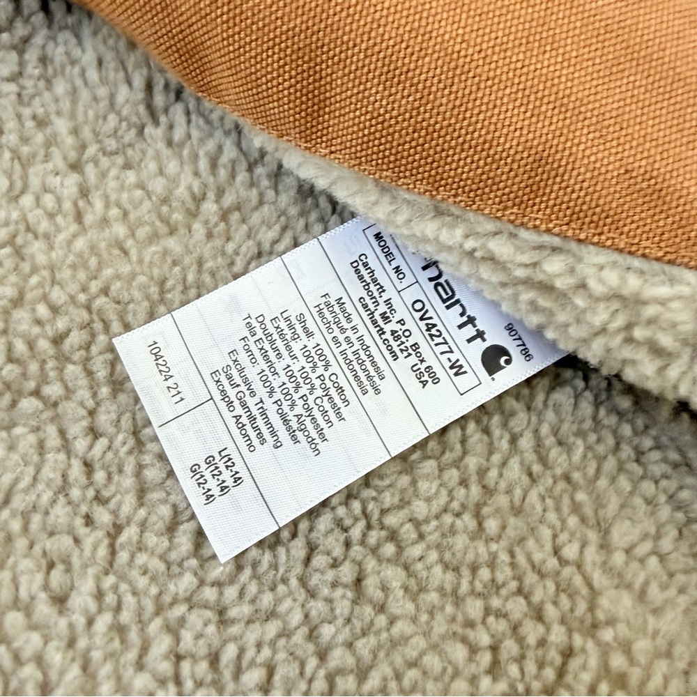 Carhartt Women's Sherpa-lined Brown Duck Canvas Vest | Size L - Picture 6 of 8
